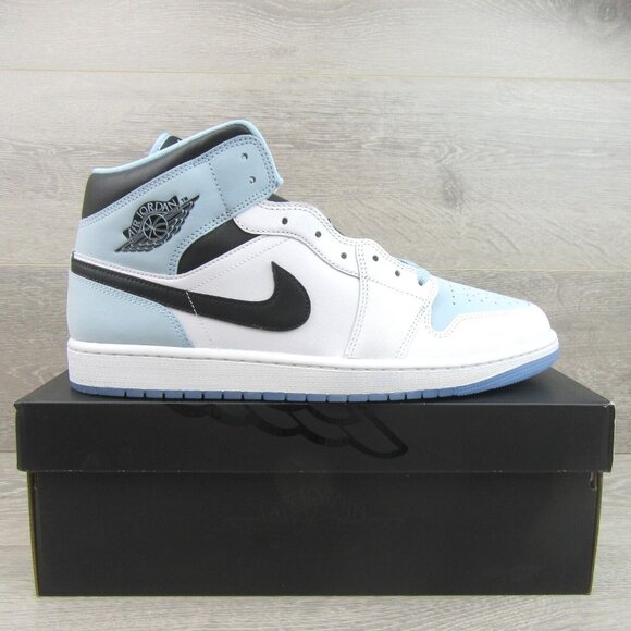 Air Jordan 1 Mid SE Ice Blue Sneakers Men's Size 12 NEW - Picture 2 of 16